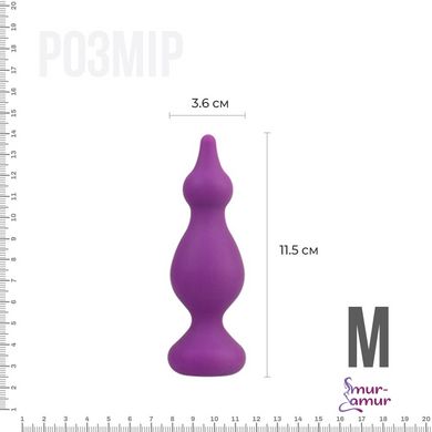 Анальна пробка Adrien Lastic Amuse Medium Purple (M) з двома переходами, макс. діаметр 3,6 см фото і опис