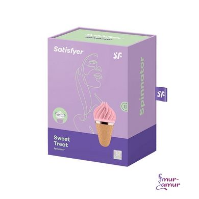 Мороженка спиннатор Satisfyer Lay-On - Sweet Treat Pink/Brown, 10 режимов работы, водонепроницаемая фото и описание