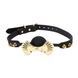 Роскошный силиконовый кляп Zalo Silicone Ball Gag Black, кристалл Swarovski, кожаный ремешок фото