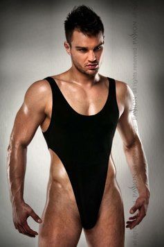 Чоловічий боді з високим вирізом стегна Passion 010 BODY black S/M фото і опис