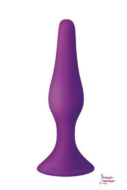 Анальная пробка на присоске MAI Attraction Toys №34 Purple, длина 12,5см, диаметр 3,2см фото и описание