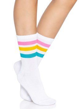 Носки женские в полоску Leg Avenue Pride crew socks Pansexual, 37&ndash;43 размер фото и описание