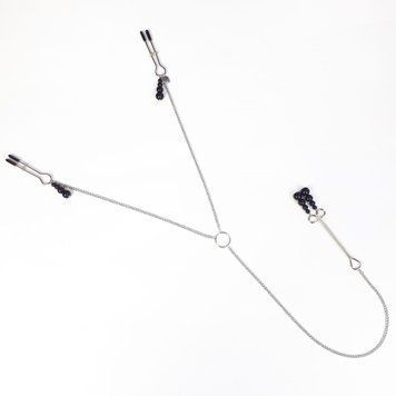 Затискач для сосків та клітора Art of Sex - Nipple and clit clamps Black Pearl фото і опис