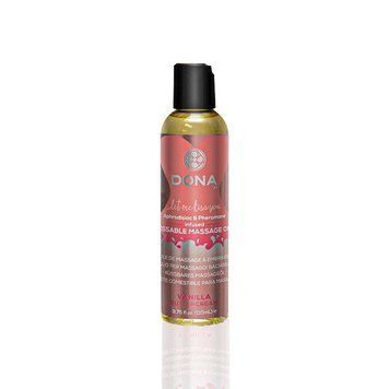 Массажное масло DONA Kissable Massage Oil Vanilla Buttercream (110 мл) можно для оральных ласк фото і опис