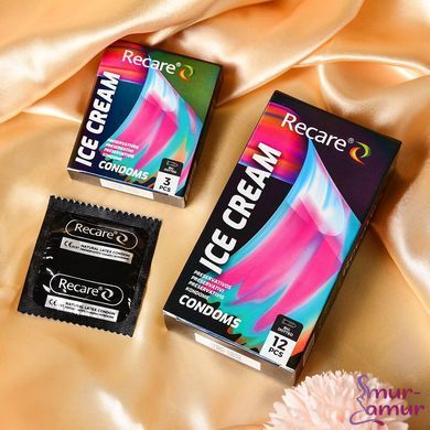 Презервативи Holographic Recare Ice Cream Big Dotted Condoms 12 шт, з пухирцями, аромат: морозиво