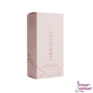 Масажна олія HighOnLove Massage Oil - Lychee Martini (120 мл) з маслом насіння конопель фото і опис
