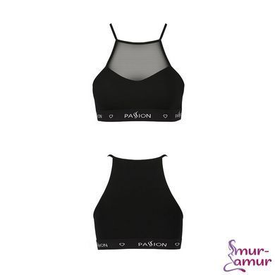 Спортивный топ с прозрачной вставкой Passion PS006 TOP L, black фото и описание