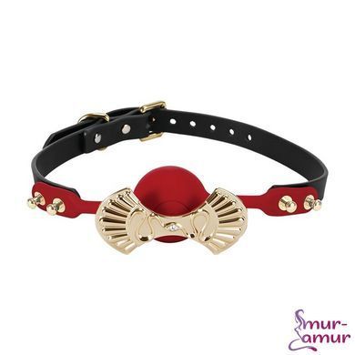 Роскошный силиконовый кляп Zalo Silicone Ball Gag Red, кристалл Swarovski, кожаный ремешок фото и описание