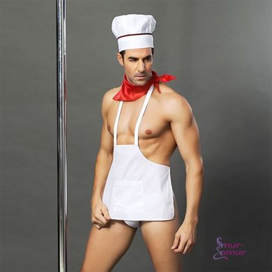 Мужской эротический костюм повара "Умелый Джек" S/M: слипы, фартук, платок и колпак фото и описание