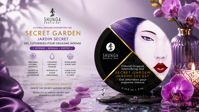 Пробник стимулювального гелю для клітора Shunga Secret Garden (3 мл) фото і опис