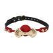 Роскошный силиконовый кляп Zalo Silicone Ball Gag Red, кристалл Swarovski, кожаный ремешок фото