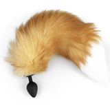 Силиконовая анальная пробка с хвостом из натурального меха Art of Sex size M Foxy fox купить