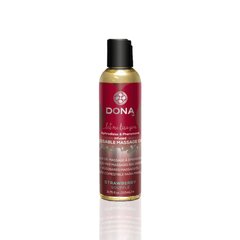 Массажна олія DONA Kissable Massage Oil Strawberry Souffle (110 мл) можна для оральних пестощів фото і опис