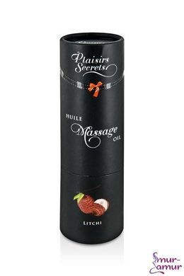 Массажное масло Plaisirs Secrets Litchi (59 мл) с афродизиаками, съедобное, подарочная упаковка фото и описание