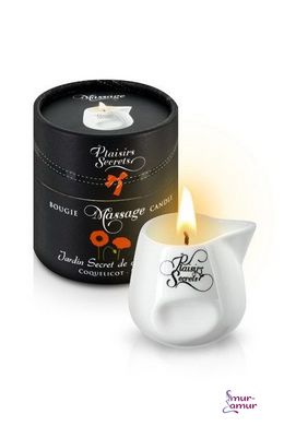 Масажна свічка Plaisirs Secrets Poppy (80 мл) подарункова упаковка, керамічний посуд фото і опис