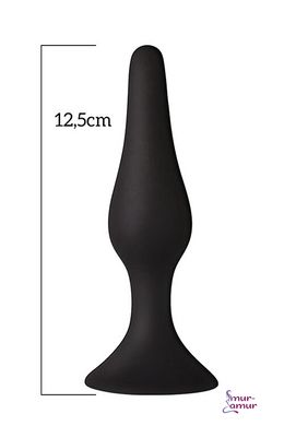 Анальная пробка на присоске MAI Attraction Toys №34 Black, длина 12,5см, диаметр 3,2см фото и описание