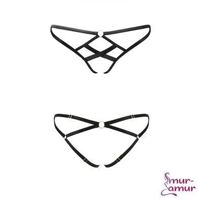 Трусики зі стреп Passion Exclusive NICKY THONG XXL/XXXL, black