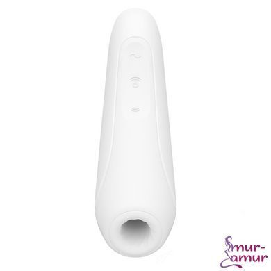 Вакуумный клиторальный стимулятор Satisfyer Curvy 1+ White с управлением через интернет фото и описание