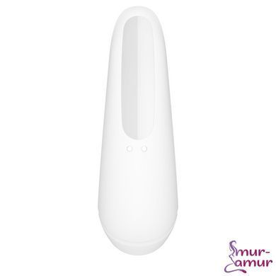 Вакуумный клиторальный стимулятор Satisfyer Curvy 1+ White с управлением через интернет фото и описание