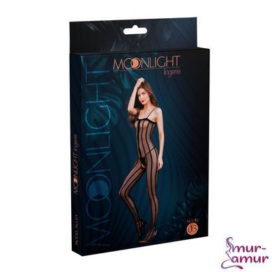 Прозорий бодістокінг Moonlight Model 03 XS-L Black, з доступом фото і опис