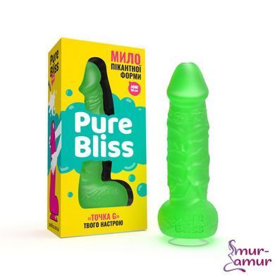 Мыло в форме пениса Pure Bliss MINI Green, крафтовое мыло-член, натуральное