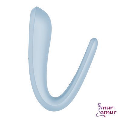 Вибратор для пар Satisfyer Double Classic Light Blue с одним моторчиком фото и описание
