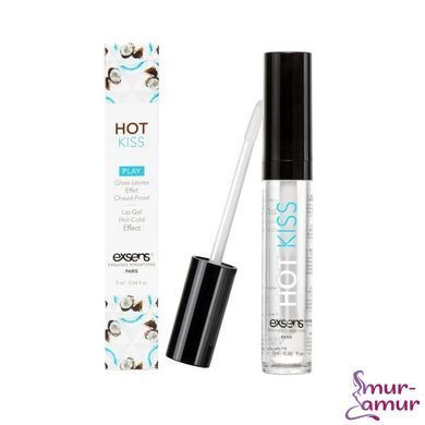 Стимулирующий блеск для губ EXSENS Coconut Hot Kiss 7 мл, согревает и охлаждает