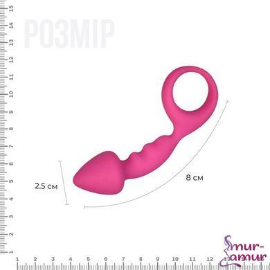 Анальна пробка Adrien Lastic Budy Pink із стимулюючою ніжкою, макс. діаметр 2,5 см