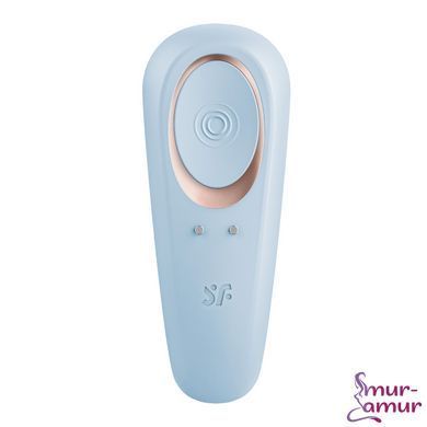 Вибратор для пар Satisfyer Double Classic Light Blue с одним моторчиком фото и описание