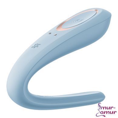 Вибратор для пар Satisfyer Double Classic Light Blue с одним моторчиком фото и описание