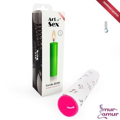 Рожева воскова свічка Art of Sex size M 15 см низькотемпературна, люмінесцентна фото і опис