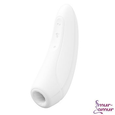 Вакуумный клиторальный стимулятор Satisfyer Curvy 1+ White с управлением через интернет фото и описание