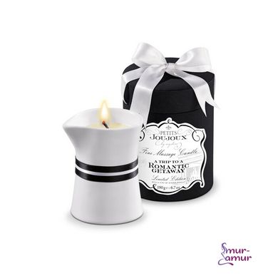 Масажна свічка Petits Joujoux - Romantic Getaway - Ginger Biscuit (190 г) розкішна упаковка фото і опис