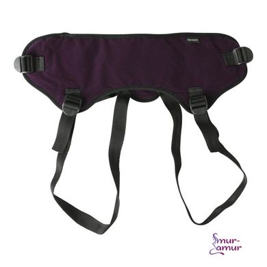 Трусы для страпона Sportsheets - Lush Strap On Purple, широкий бархатистый пояс, очень комфортные фото и описание