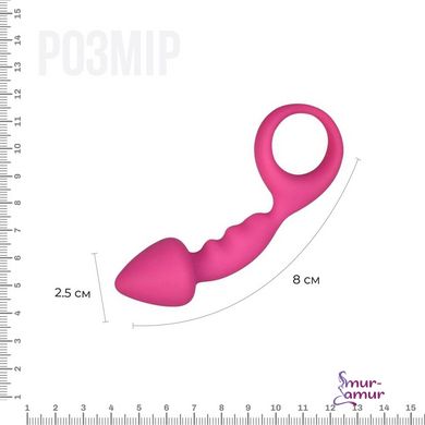 Анальна пробка Adrien Lastic Budy Pink із стимулюючою ніжкою, макс. діаметр 2,5 см фото і опис