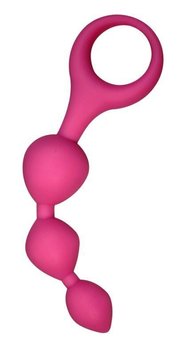 Анальные шарики Alive Triball Pink, силикон, макс. диаметр 2см фото и описание