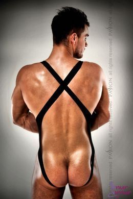 Мужское боди с очень глубоким декольте Passion 011 BODY black L/XL фото и описание