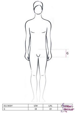 Мужское боди с очень глубоким декольте Passion 011 BODY black L/XL фото и описание