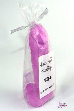 Крафтовое мыло-член с присоской Чистый Кайф Violet size M натуральное