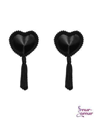 Еротичні наклейки на соски з пензликами Obsessive Tassel nipple covers black фото і опис