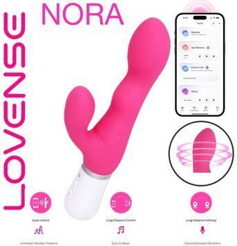 Смарт вібратор-кролик Lovense Nora з обертовим стовбуром фото і опис