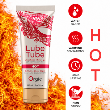 Лубрикант на водній основі Orgie Lube Tube Hot, 150 мл, із зігрівальним ефектом, без запаху фото і опис