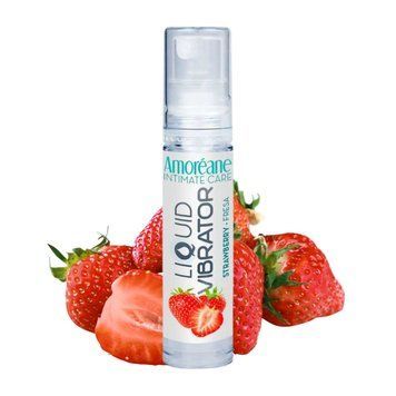 Лубрикант с эффектом вибрации Amoreane Med Liquid Vibrator Strawberry (10 мл) фото и описание