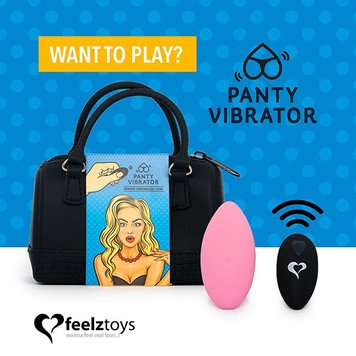 Вибратор в трусики FeelzToys Panty Vibrator Pink с пультом ДУ, 6 режимов работы, сумочка-чехол фото и описание