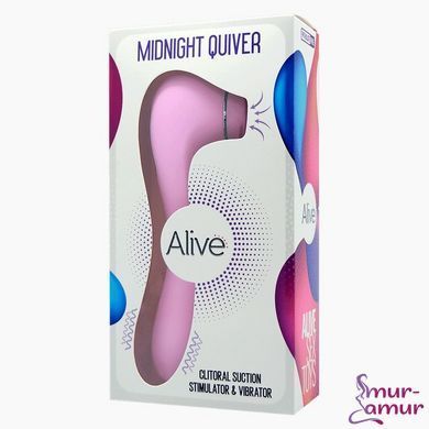 Вибратор и вакуумный клиторальный стимулятор Alive Midnight Quiver Pink - секс-игрушка 2в1 фото и описание