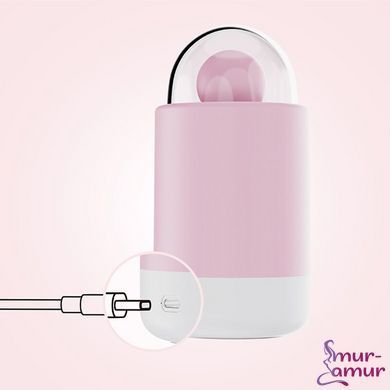 Вібратор-цукерка на паличці KISSTOY Pink Pop, зарядний кейс-нічник, 10 режимів вібрації