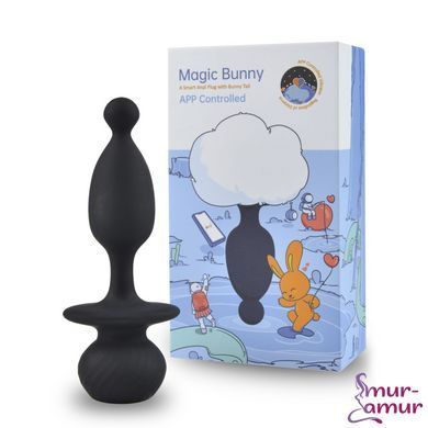 Анальна смарт-пробка Magic Motion Bunny зі знімним пухнастим хвостиком, керування зі смартфона фото і опис