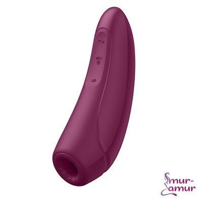 Вакуумный клиторальный стимулятор Satisfyer Curvy 1+ Rose Red с управлением через интернет фото и описание