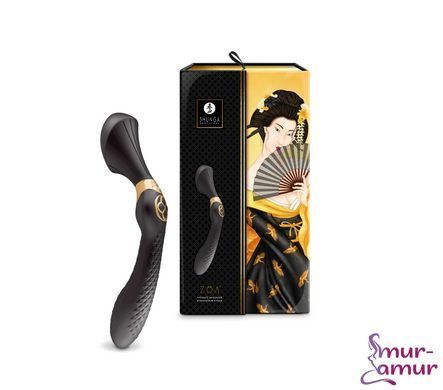 Вібромасажер Shunga Zoa Black, двосторонній