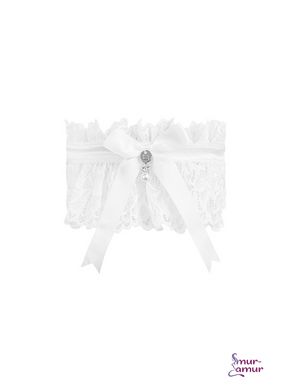 Ажурная подвязка Obsessive Amor Blanco garter, white фото и описание
